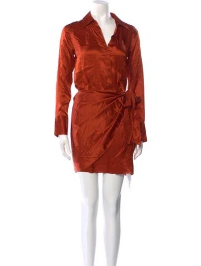 Pre-owned L'agence Silk Knee-length Dress In Orange