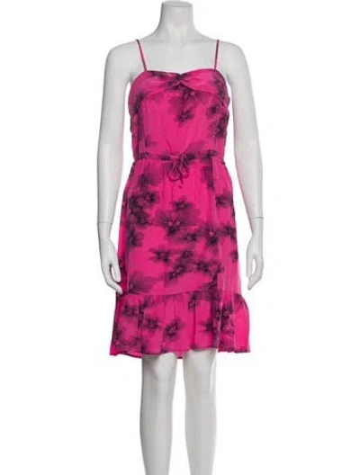 Pre-owned L'agence Silk Knee-length Dress In Pink