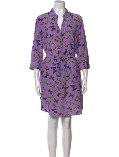 Pre-owned L'agence Silk Knee-length Dress In Purple