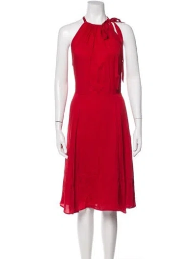 Pre-owned L'agence Silk Knee-length Dress In Red