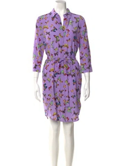 Pre-owned L'agence Silk Knee-length Dress W/ Tags In Purple