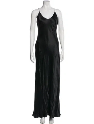 Pre-owned L'agence Silk Long Dress In Black