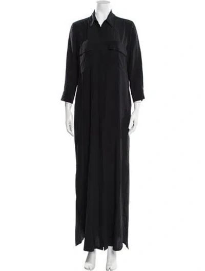 Pre-owned L'agence Silk Long Dress In Black
