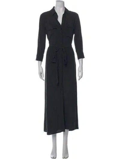 Pre-owned L'agence Silk Long Dress In Black