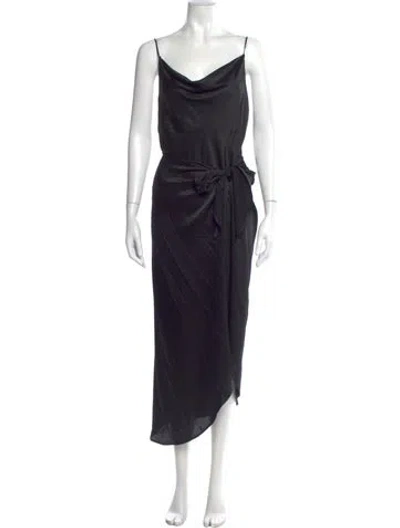 Pre-owned L'agence Silk Long Dress In Black