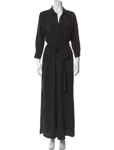 Pre-owned L'agence Silk Long Dress In Black