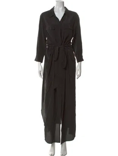 Pre-owned L'agence Silk Long Dress In Black