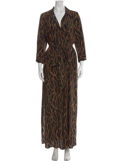 Pre-owned L'agence Silk Long Dress In Black