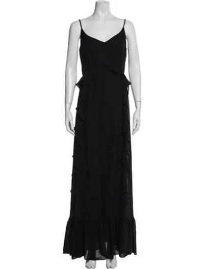 Pre-owned L'agence Silk Long Dress In Black