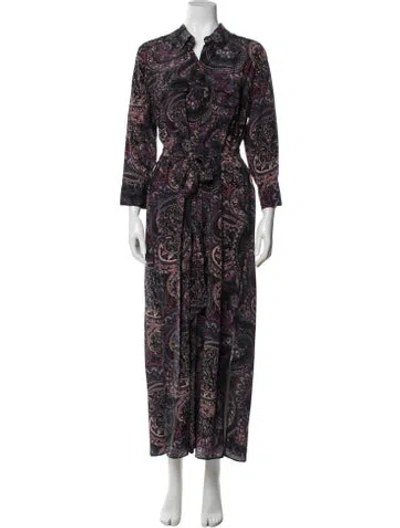 Pre-owned L'agence Silk Long Dress In Black