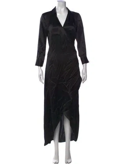 Pre-owned L'agence Silk Long Dress In Black