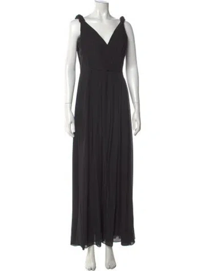 Pre-owned L'agence Silk Long Dress In Black