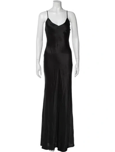 Pre-owned L'agence Silk Long Dress In Black