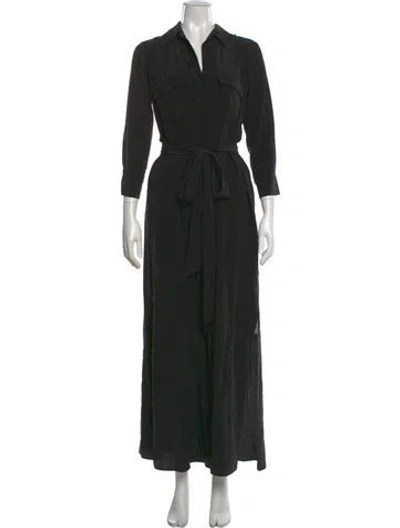 Pre-owned L'agence Silk Long Dress In Black