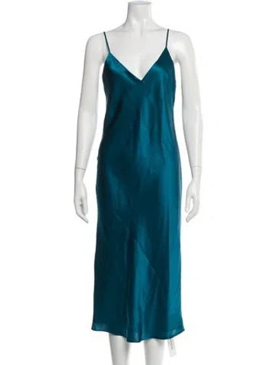 Pre-owned L'agence Silk Long Dress In Blue