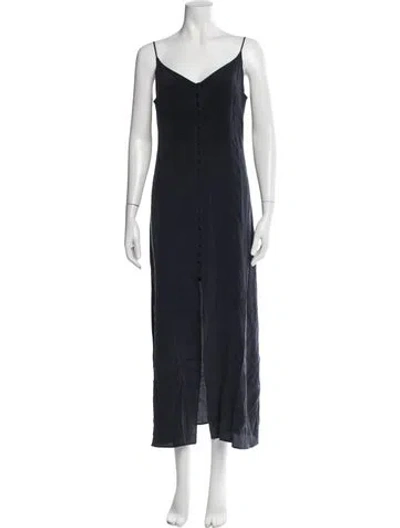 Pre-owned L'agence Silk Long Dress In Blue
