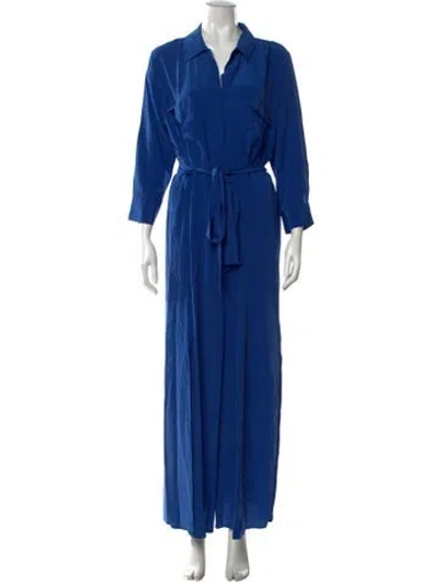 Pre-owned L'agence Silk Long Dress In Blue