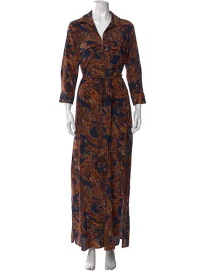 Pre-owned L'agence Silk Long Dress In Blue