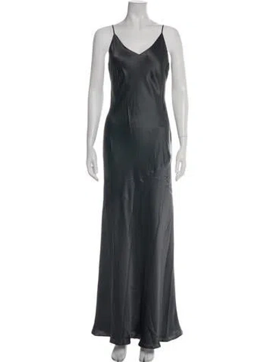 Pre-owned L'agence Silk Long Dress In Blue
