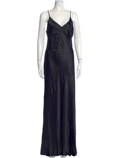 Pre-owned L'agence Silk Long Dress In Blue