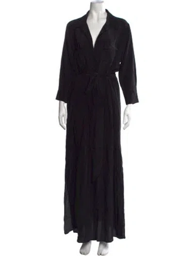 Pre-owned L'agence Silk Long Dress In Blue