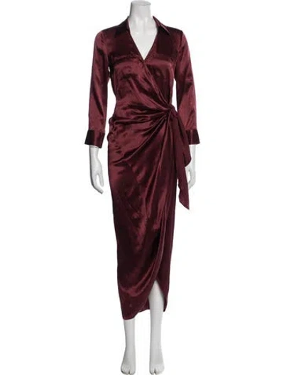 Pre-owned L'agence Silk Long Dress In Burgundy