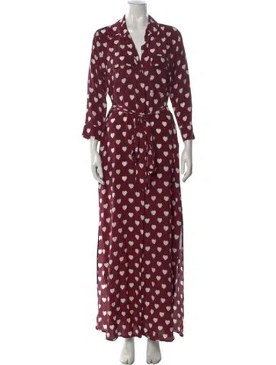 Pre-owned L'agence Silk Long Dress In Burgundy