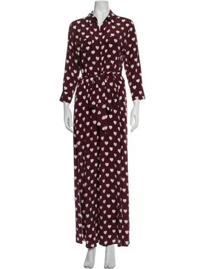 Pre-owned L'agence Silk Long Dress In Burgundy