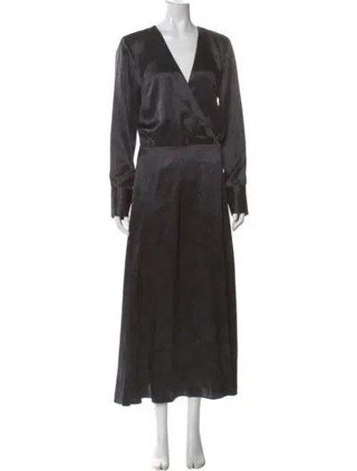 Pre-owned L'agence Silk Long Dress In Gray