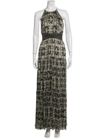 Pre-owned L'agence Silk Long Dress In Green