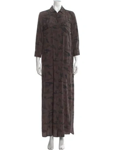 Pre-owned L'agence Silk Long Dress In Grey