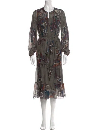 Pre-owned L'agence Silk Long Dress In Multi