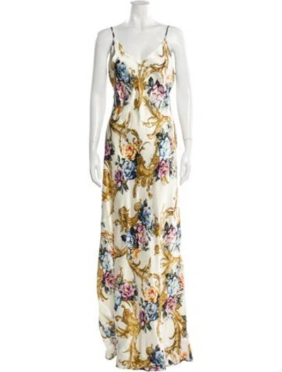 Pre-owned L'agence Silk Long Dress In Multi