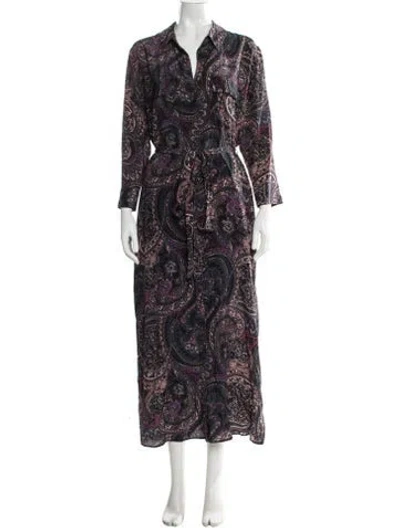 Pre-owned L'agence Silk Long Dress In Multi