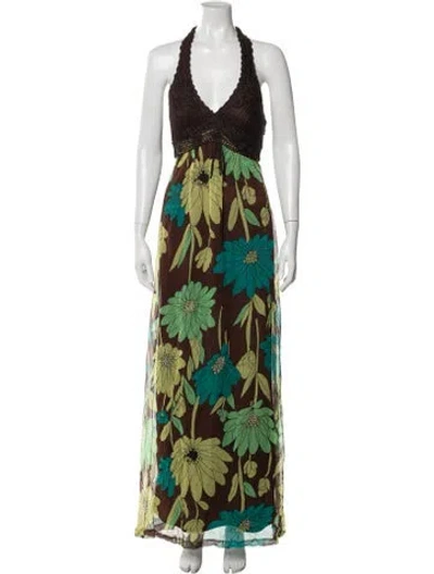 Pre-owned L'agence Silk Long Dress In Multi