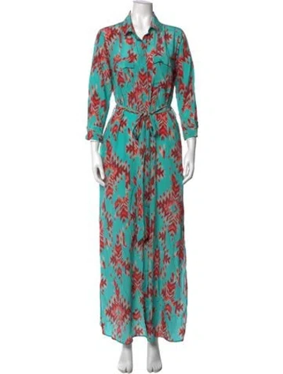Pre-owned L'agence Silk Long Dress In Multi