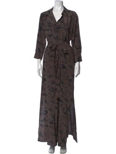 Pre-owned L'agence Silk Long Dress In Multi