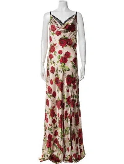 Pre-owned L'agence Silk Long Dress In Multicolor