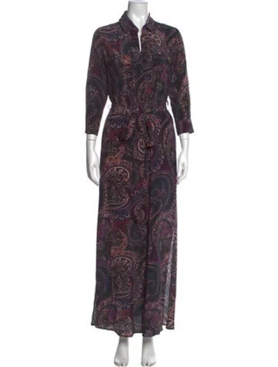Pre-owned L'agence Silk Long Dress In Multicolor