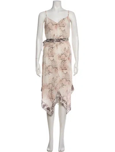 Pre-owned L'agence Silk Long Dress In Neutral