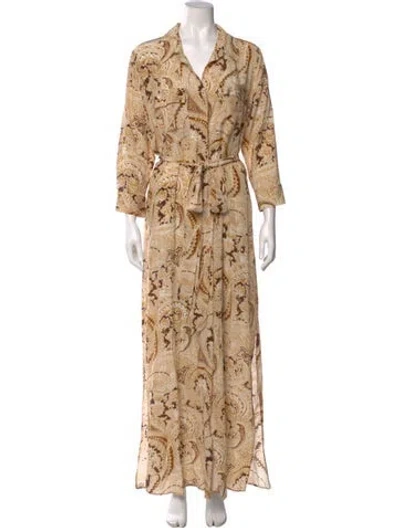 Pre-owned L'agence Silk Long Dress In Neutral