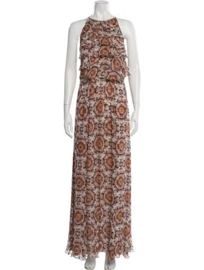 Pre-owned L'agence Silk Long Dress In Neutral
