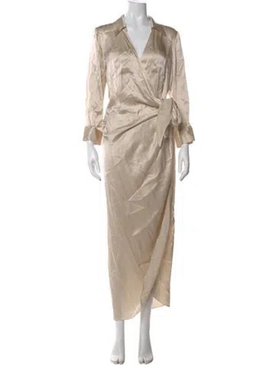Pre-owned L'agence Silk Long Dress In Neutral