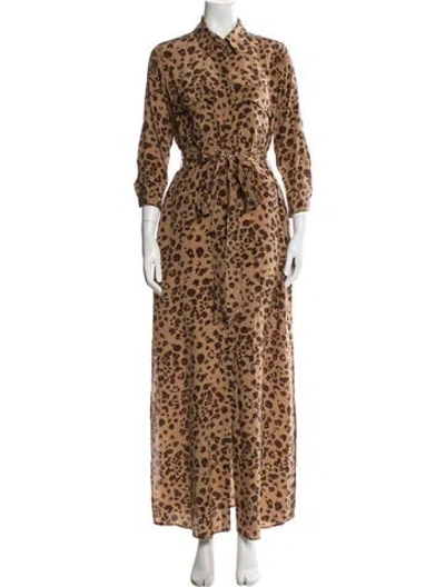 Pre-owned L'agence Silk Long Dress In Neutral