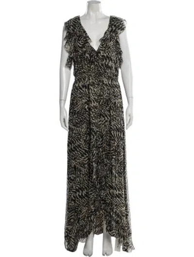 Pre-owned L'agence Silk Long Dress In Neutral