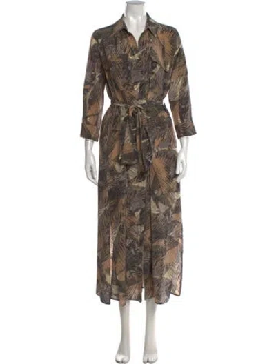 Pre-owned L'agence Silk Long Dress In Neutral