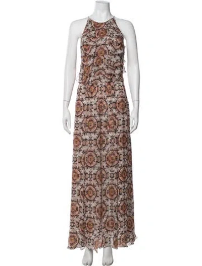 Pre-owned L'agence Silk Long Dress In Neutral