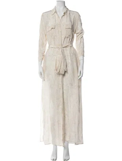 Pre-owned L'agence Silk Long Dress In Neutral
