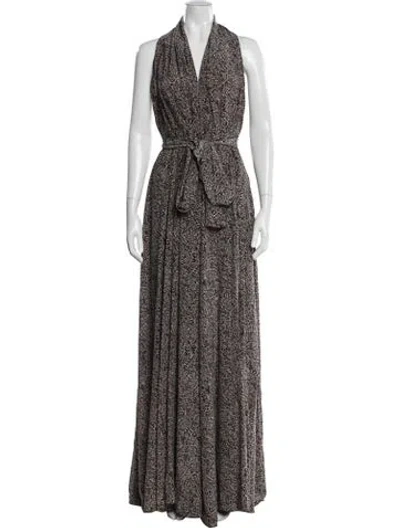 Pre-owned L'agence Silk Long Dress In Neutral