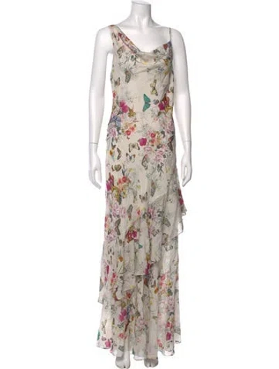 Pre-owned L'agence Silk Long Dress In Neutral